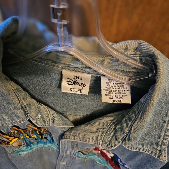 Vintage Disney Fantasia Men's Denim Blue Button Up Large - Picture 2 of 7